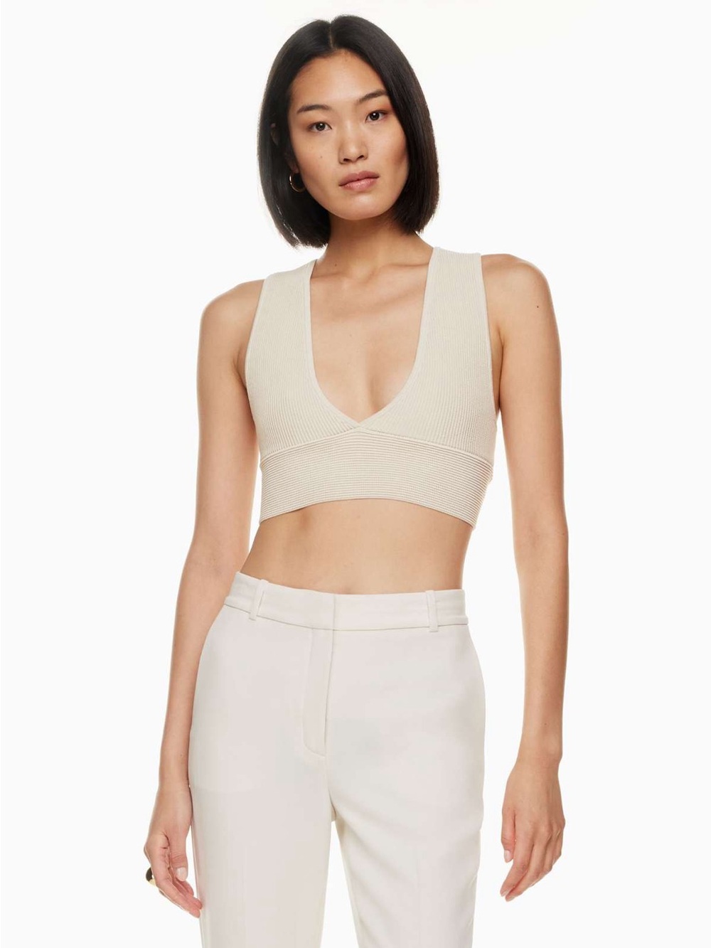Babaton Aritzia Sculpt Knit Deep V Tank